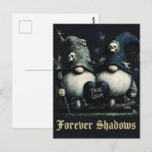 Gothische "True Grim" Gnomes met "Forever Shadows" Briefkaart (Voorkant / Achterkant)