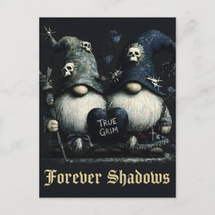 Gothische "True Grim" Gnomes met "Forever Shadows" Briefkaart
