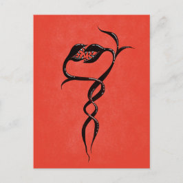 Gothische Valentijn Snake Planten in Love Briefkaart