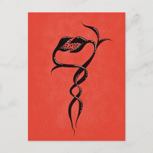 Gothische Valentijn Snake Planten in Love Briefkaart (Voorkant)