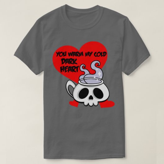 Gothische Valentijnsdag Koffie T-shirt (Design voorkant)
