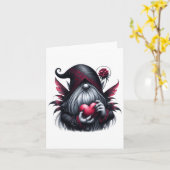 Gothische Valentijnskabouter  Kaart (Gele Bloem)