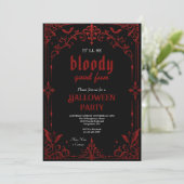 Gothische Vampier Halloween-feest Kaart (Staand voorkant)