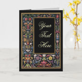 Gothische Verlichte Wenskaart Aanpasbaar Kaart (Gele Bloem)