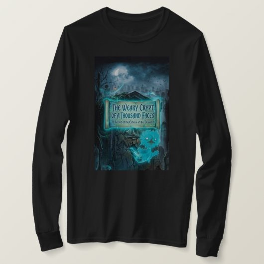 Gothische Vermoeide Crypte Echos van de Vertrokken T-shirt (Design voorkant)