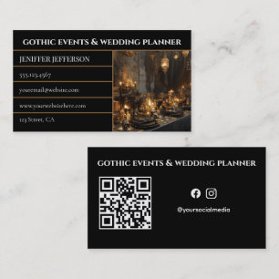 Gothische victoriaanse evenementen & huwelijksplan visitekaartje