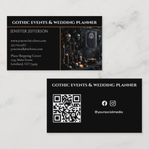 Gothische victoriaanse evenementen & huwelijksplan visitekaartje
