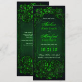 Gothische Victoriaanse Griezelige Groene Save the Date (Voorkant / Achterkant)