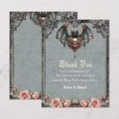 Gothische vleermuis-huwelijk bedankkaartjes kaart (Voorkant / Achterkant)