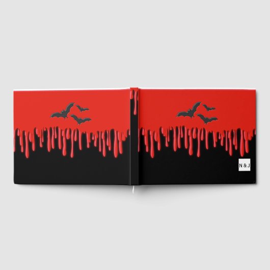 Gothische vleermuizen en rode druipende bloed Hall Gastenboek (Volledig)