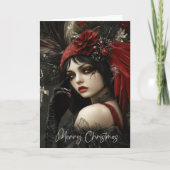 Gothische Vrouw Kerstkaart Bedankkaart (Voorkant)