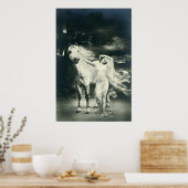 Gothische vrouw met wit paard poster (Keuken)