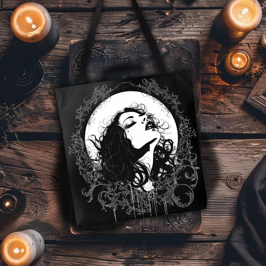 Gothische vrouw tote bag