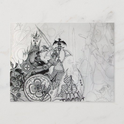 GOTHISCHE WARRIOREN, Barbarian Knachten, Fantasy Briefkaart (Voorkant)