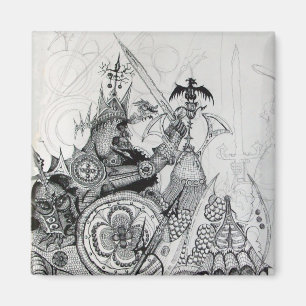 GOTHISCHE WARRIOREN, Barbarian Knachten, Fantasy Magneet