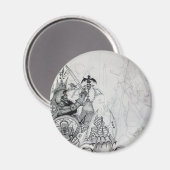 GOTHISCHE WARRIOREN, Barbarian Knachten, Fantasy Magneet (Voorkant / Achterkant)