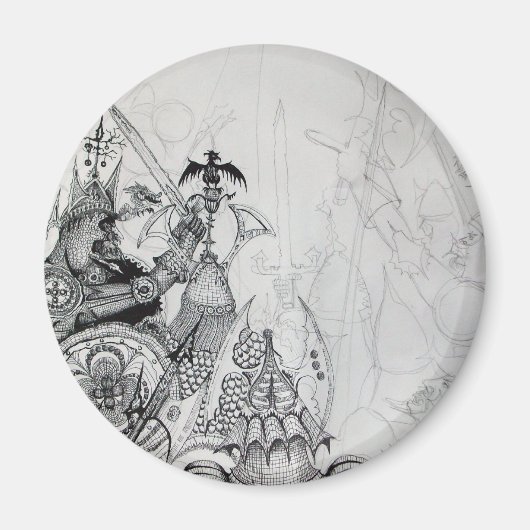 GOTHISCHE WARRIOREN, Barbarian Knachten, Fantasy Magneet (Voorkant)