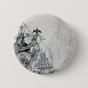 GOTHISCHE WARRIOREN, Barbarian Knachten, Fantasy Ronde Button 5,7 Cm