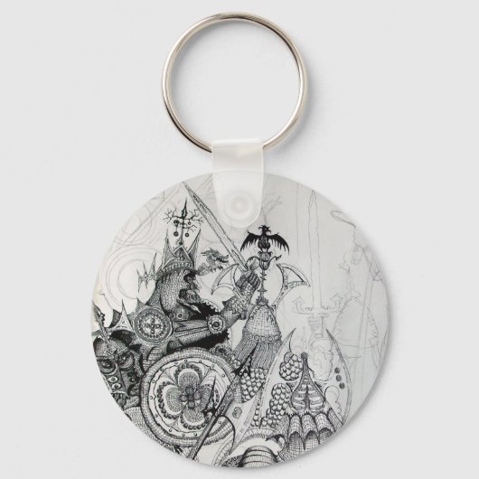 GOTHISCHE WARRIOREN, Barbarian Knachten, Fantasy Sleutelhanger (Voorkant)