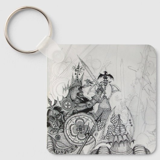 GOTHISCHE WARRIOREN, Barbarian Knachten, Fantasy Sleutelhanger (Voorkant)