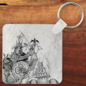 GOTHISCHE WARRIOREN, Barbarian Knachten, Fantasy Sleutelhanger (Achterkant)