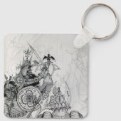 GOTHISCHE WARRIOREN, Barbarian Knachten, Fantasy Sleutelhanger (Achterkant)