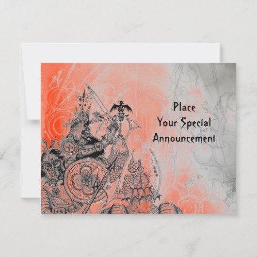 GOTHISCHE WARRIOREN, zwart, wit en rood Kaart (Achterkant)