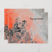 GOTHISCHE WARRIOREN, zwart, wit en rood Kaart (Voorkant / Achterkant)