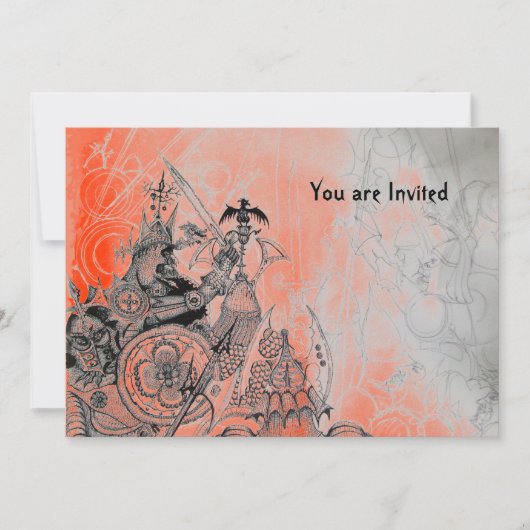 GOTHISCHE WARRIOREN, zwart, wit en rood Kaart (Voorkant)