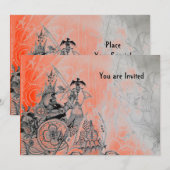 GOTHISCHE WARRIOREN, zwart, wit en rood Kaart (Voorkant / Achterkant)