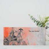 GOTHISCHE WARRIOREN, zwart, wit en rood Kaart (Staand voorkant)