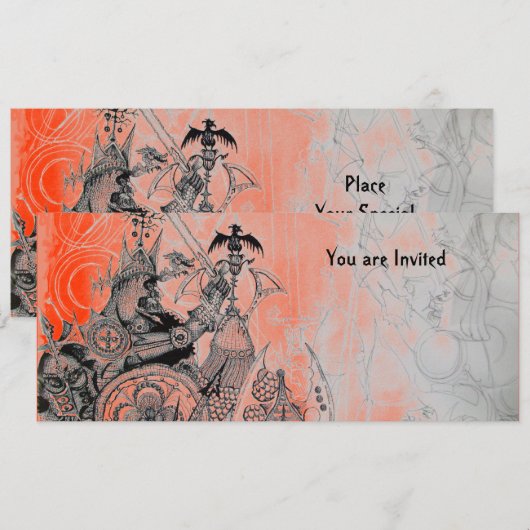 GOTHISCHE WARRIOREN, zwart, wit en rood Kaart (Voorkant / Achterkant)