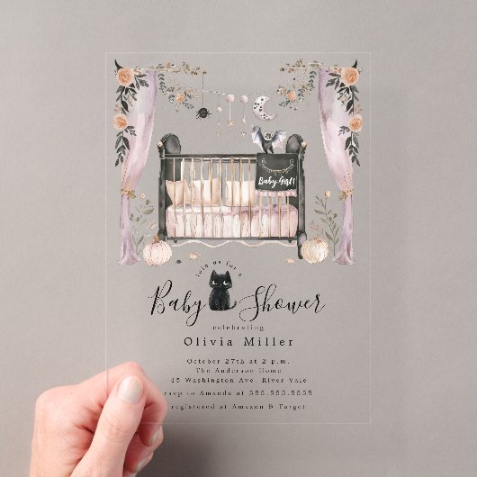 Gothische wieg baby shower uitnodiging (Insitu (Draagbaar))