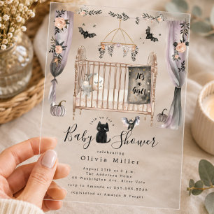 Gothische wieg baby shower uitnodiging