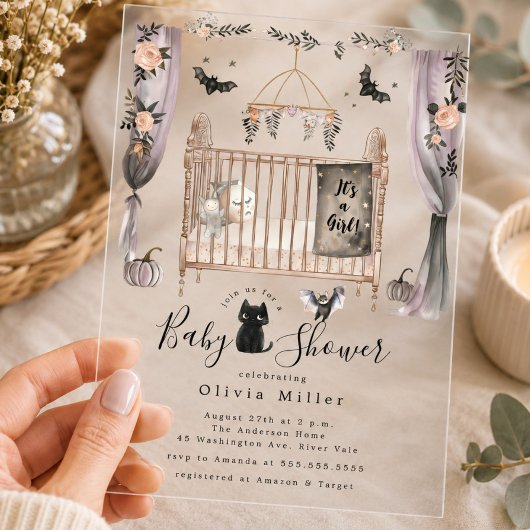 Gothische wieg baby shower uitnodiging