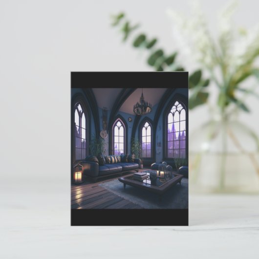 Gothische woonkamer briefkaart (Staand voorkant)