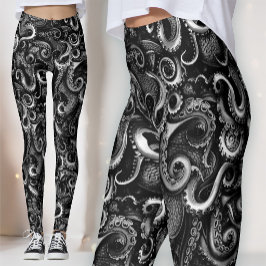 Gothische Zeeheks Kraken | Donker Naturalistisch C Leggings