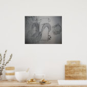 Gothische zeemeermin in het Bathtub-Poster Poster (Keuken)