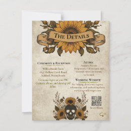 Gothische Zonnebloem Schedel Herfst Vintage Hallow Aankondiging