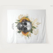 Gothische zonnebloem skelet wandkleed (Voorkant (horizontaal))