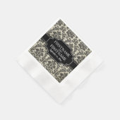 Gothische zwarte kant en perkamenten huwelijksjubi servetten (Hoek)