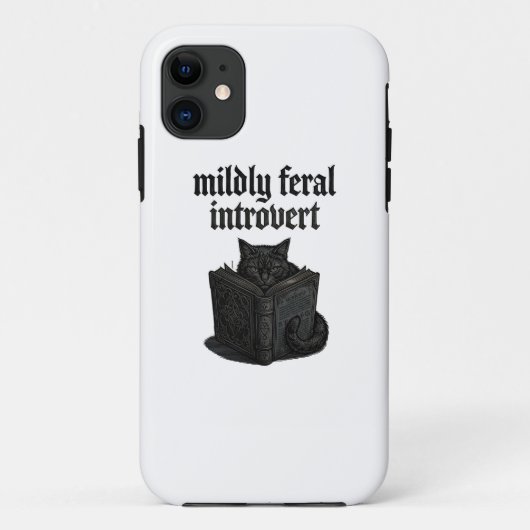 Gothische Zwarte Kat Introvert Leest Boek Wilde Es Case-Mate iPhone Case (Achterkant)