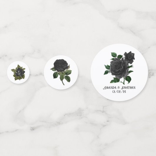  gothische zwarte Rozen Confetti (Voorkanten)