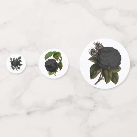  gothische zwarte Rozen Confetti (Achterkanten)