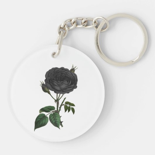  gothische zwarte Rozen Sleutelhanger (Achterkant)