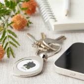  gothische zwarte Rozen Sleutelhanger (Zijkant)