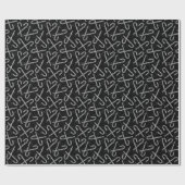 Gothmas Black and White Candy Cane Pattern Cadeaupapier (Vlak)