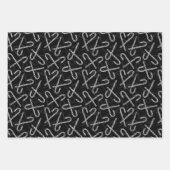 Gothmas Black and White Candy Cane Pattern Inpakpapier Vel (Voorkant 3)