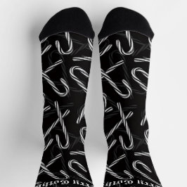 Gothmas Black and White Candy Cane Pattern Sokken