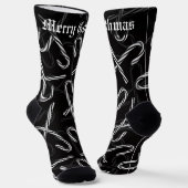 Gothmas Black and White Candy Cane Pattern Sokken (Gebogen)